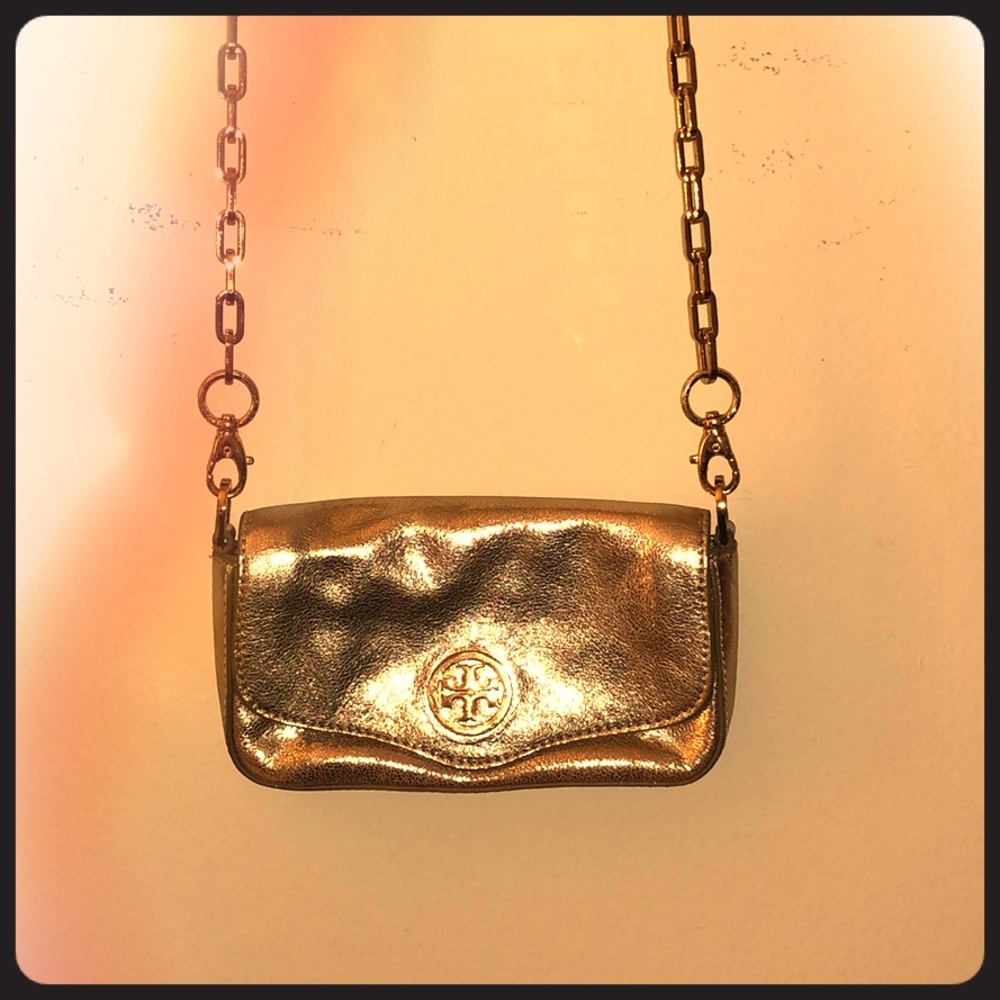Gold Tory Burch Evening Bag